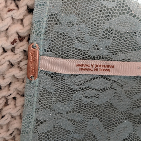 Free People - Polka Dot Lace Mini Dress - Blue - S - Picture 5 of 5